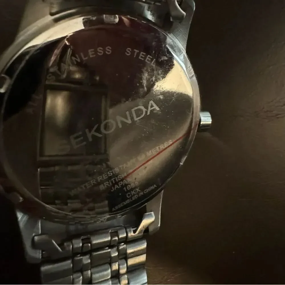 Sekonda Classic Mens Stainless Steel Black Dial Water Resistant Model 1665 Watch